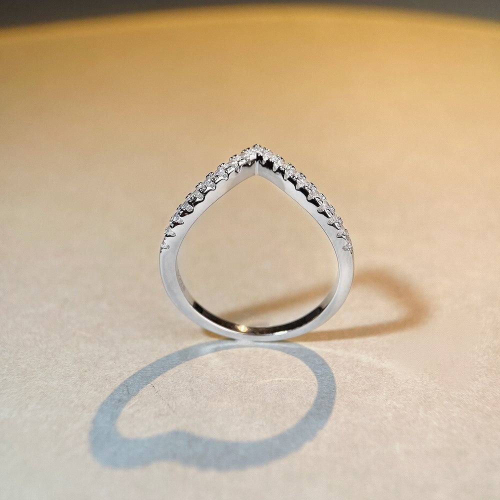 S925 Sterling Silver Platinum-plated Band Ring