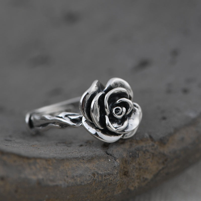 S925 Silver Vintage Thai Silver Craftsmanship Ring
