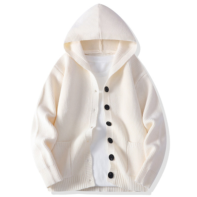 Mens Knitted Fashion Lapel Sweater Cardigan