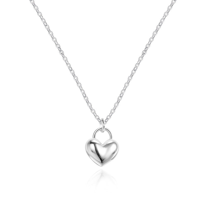 Stylish Sterling Silver Heart Pendant Necklace With A Smooth Finish