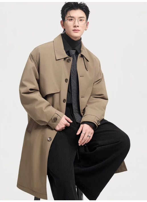 Men's Mid-Length Down Jacket For Winter