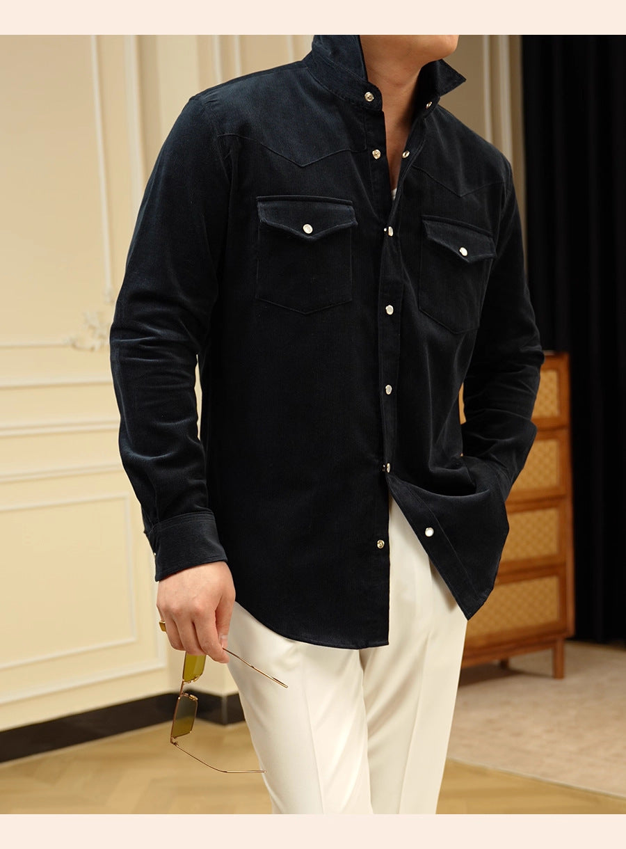 Mens Casual Business Shirt Made From Pure Cotton With A Lampwick Weave For Everyday Wear