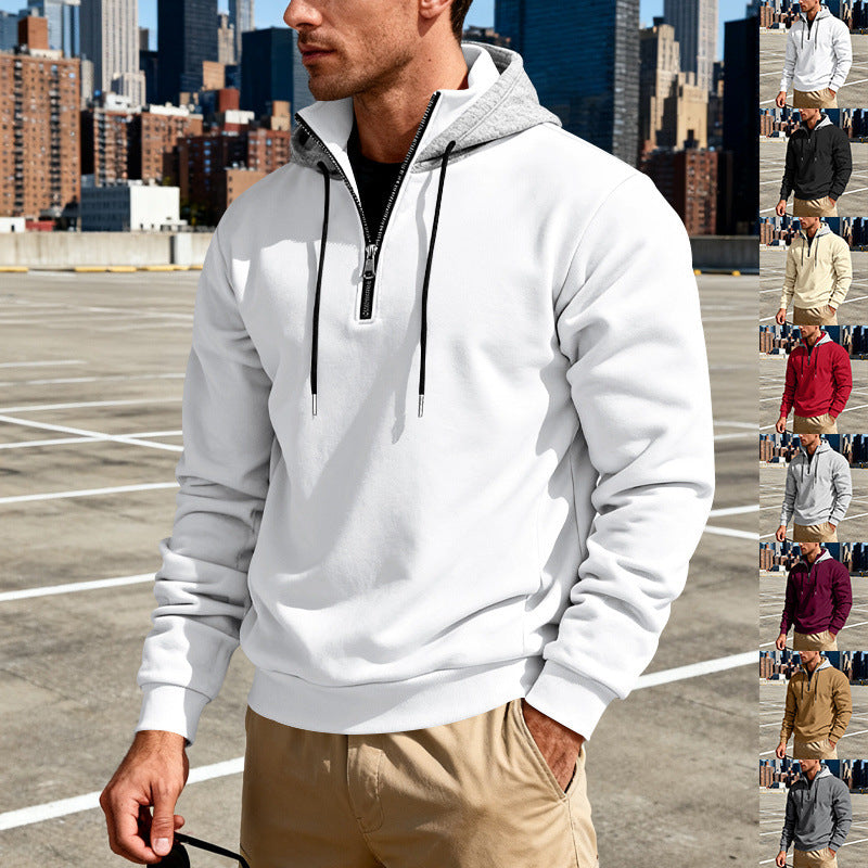 Light-luxury Commuter-style Long-sleeve Hoodie With A Stand-up Collar