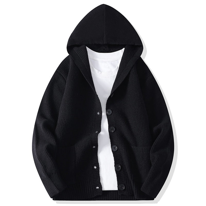 Mens Knitted Fashion Lapel Sweater Cardigan