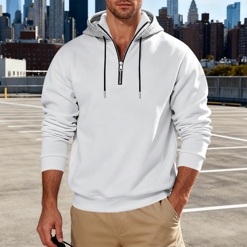 Light-luxury Commuter-style Long-sleeve Hoodie With A Stand-up Collar