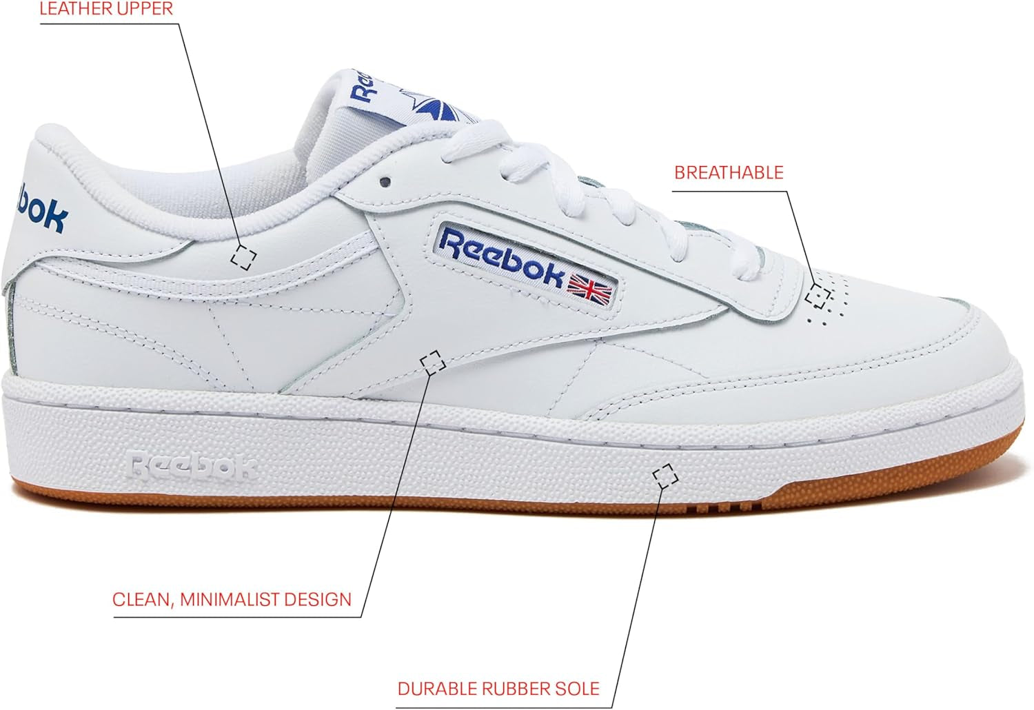 Mens Club C 85 Mens Tennis Shoes, Casual Fashion White Sneakers for Men