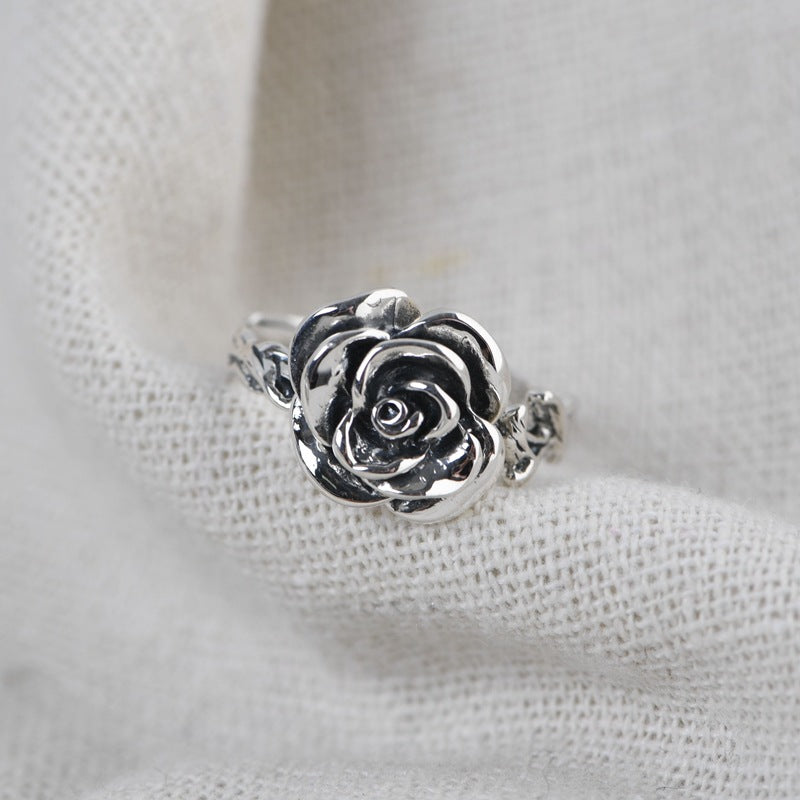 S925 Silver Vintage Thai Silver Craftsmanship Ring