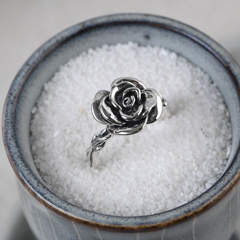 S925 Silver Vintage Thai Silver Craftsmanship Ring